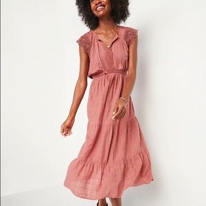 Old Navy Coral colored Tiered Layered Dress